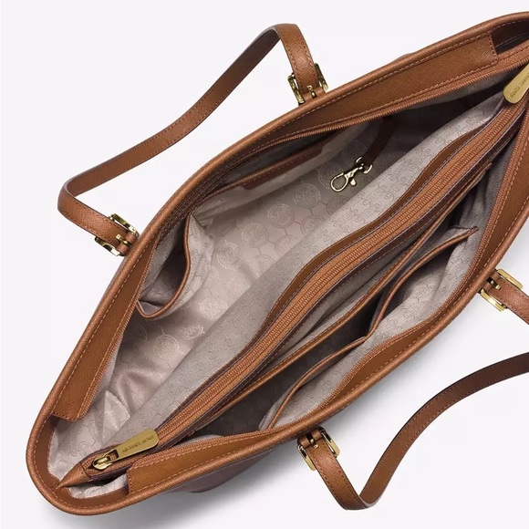 Michael Kors Jet Set Tote Luggage Brown Saffiano Large - Picture 14 of 14